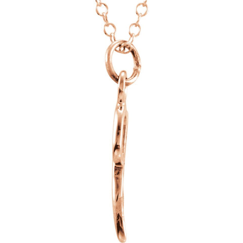 14k Rose Gold Letter "P" Lowercase Script Initial Necklace
