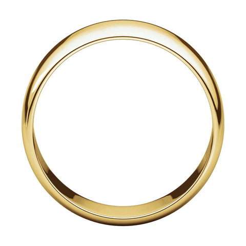 14k Yellow Gold 8mm Half Round Light Band, Size 9