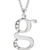 14K White Gold 0.03 CTW Diamond Lowercase Letter "G" Initial 16-Inch Necklace