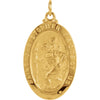 14K Yellow Gold 25X18mm Oval St. Christopher Medal