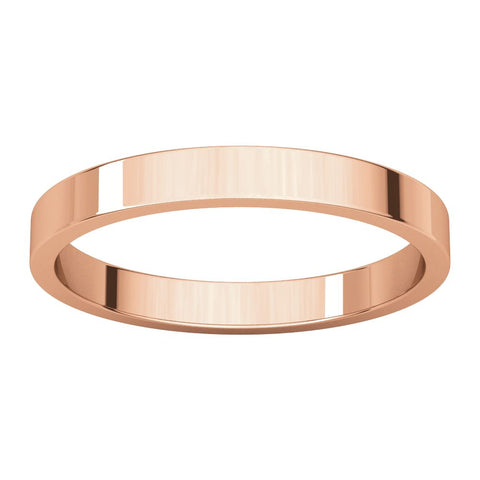 14k Rose Gold 2.5mm Flat Band, Size 5