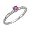 Sterling Silver Imitation Amethyst "February" Kid's Birthstone Ring, Size 3