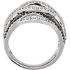 14k White Gold 3/4 CTW Diamond Crossover Ring, Size 7