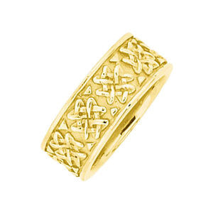 14k Yellow Gold Celtic Design Band, Size 8