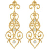 14k Yellow Gold 1/3 CTW Diamond Decorative Dangle Earrings