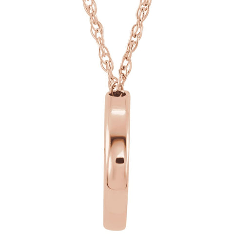 14k Rose Gold 18x13mm Circle Chain Slide 18" Necklace