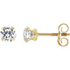 Elegant and Stylish Pair of 04.25 MM Children's CZ Earrings in 14K Yellow Gold, 100% Satisfaction Guaranteed.