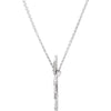 14k White Gold 0.08 CTW Diamond Hope 16.8" Necklace