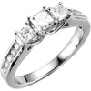 Engagement Ring or Band in 14K White Gold (Size 6)