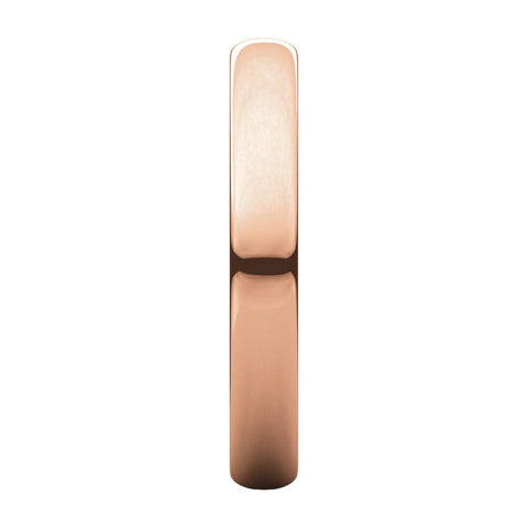 10k Rose Gold 3mm Half Round Light Band, Size 6