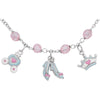 Sterling Silver Cinderella Enamel & Pink Cubic Zirconia 14-16" Necklace
