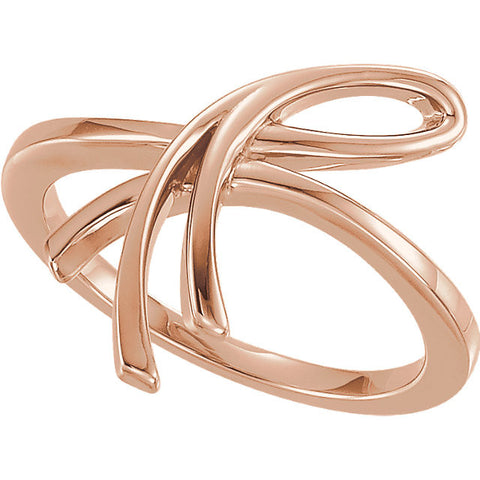 14k Rose Gold Freeform Ring, Size 7