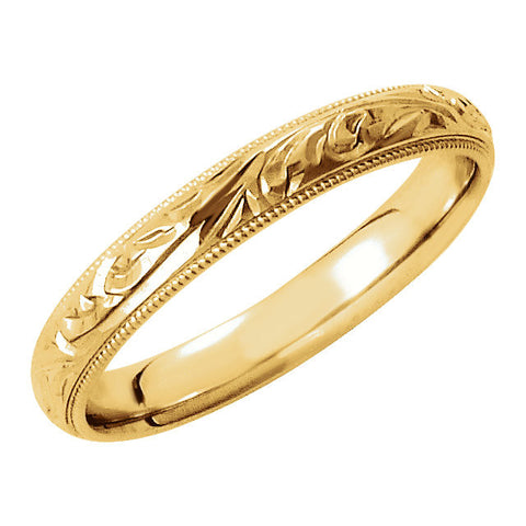 14k Yellow Gold 3mm Comfort-Fit Band Size 7