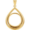 Tab Back Frame Pendant For U.S. $2.50 or 1/10 Ounce Chinese Panda Coin in 14K Yellow Gold