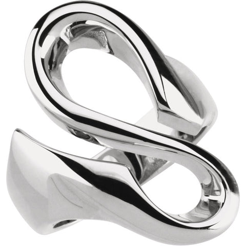 14k White Gold Freeform Ring , Size 6