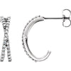 14k White Gold Pair 1/4 ctw. Diamond Criss Cross Earrings