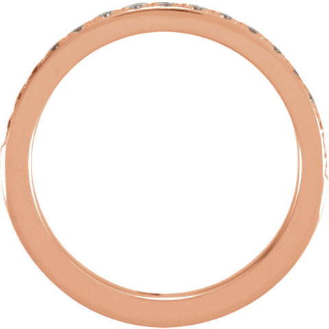 14k Rose Gold 1/3 CTW Diamond Anniversary Band, Size 8