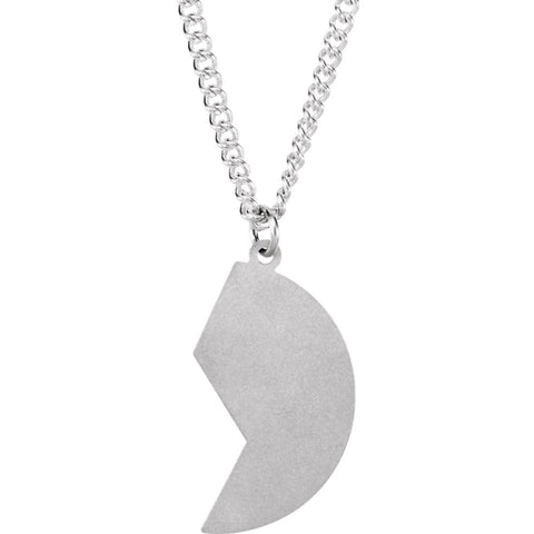 14k White Gold Miz Pah Coin Left Pendant