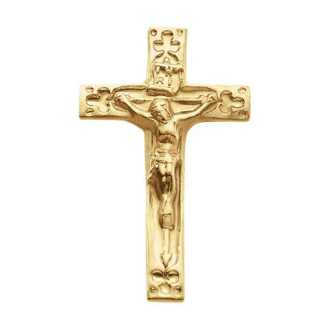 14k Yellow Gold Crucifix Lapel Pin