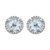 Sterling Silver Aquamarine & .01 CTW Diamond Earrings