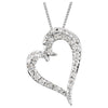 1/4 CTW Diamond Heart Necklace (18 Inch) in 14K White Gold
