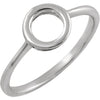 14k White Gold Circle Ring, Size 7