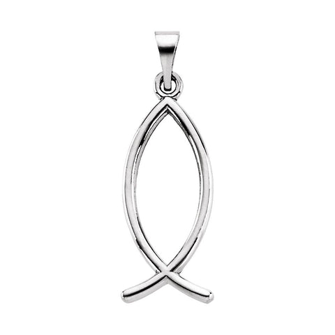 Sterling Silver 21x7.5mm Ichthus (Fish) Pendant