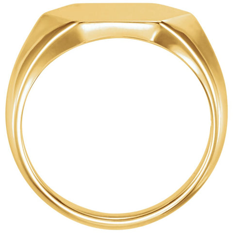 14k Yellow Gold 14mm Signet Ring, Size 11