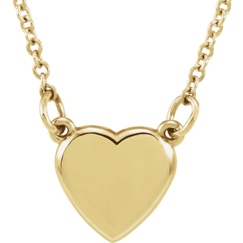 14k Yellow Gold Heart 18" Necklace