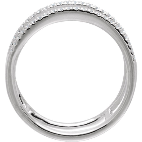 14k White Gold 1/5 CTW Diamond Ring, Size 7