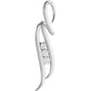 14K White Gold 1/3 CTW Diamond 3-Stone Freeform Pendant