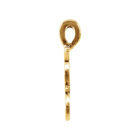 14k Yellow Gold "B" Medium Initial Pendant