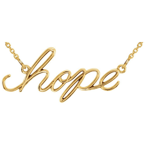 14k Yellow Gold "Hope" 16.45" Necklace