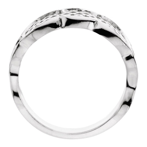 14k White Gold Latticework Band, Size 6
