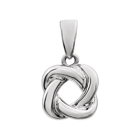 14k White Gold Knot Design Pendant