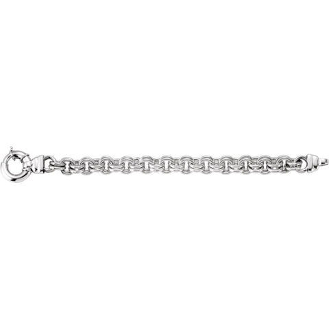 Sterling Silver Solid Double Cable 8" Bracelet