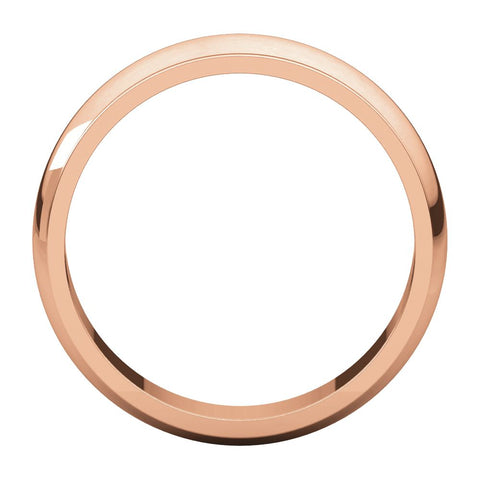 14k Rose Gold 5mm Half Round Edge Band, Size 9