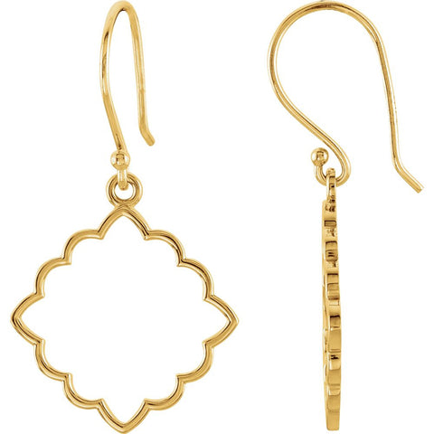 14k Yellow Gold Decorative Earrings