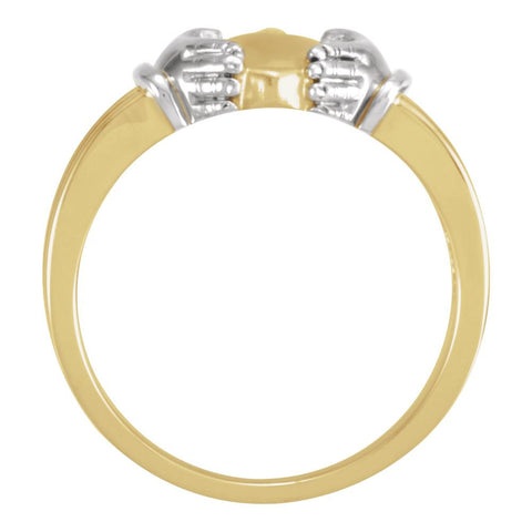 14K Yellow & White Gent's Claddagh Ring, Size 11