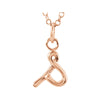 Letter "S" Lowercase Script Initial Necklace (18 Inch) in 14K Rose Gold