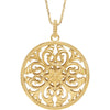 Filigree Design Necklace in 14k Yellow Gold ( 18 Inch Chain )