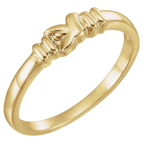 10k Yellow Gold Holy Spirit Chastity Ring, Size 6