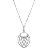 14k White Gold .06 CTW Diamond Nest Design 18" Necklace