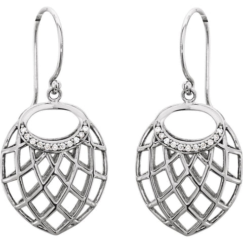 14k White Gold .06 CTW Diamond Earrings
