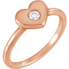14k Rose Gold 1/10 ctw. Diamond Heart Ring, Size 7