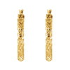 14k Yellow Gold Diamond Cut Hoop Earrings