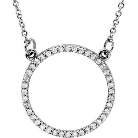 14k White Gold 1/5 CTW Diamond 16" Necklace
