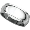 14k White Gold 7mm Half Round Edge Band, Size 13.5