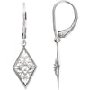 14K White Gold Filigree Dangle Earrings