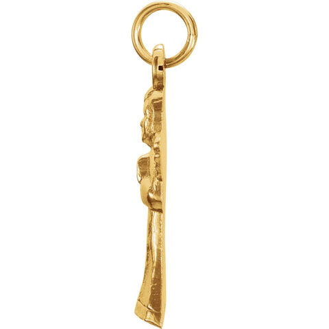 14k Yellow Gold 18x13mm Praying Angel Pendant